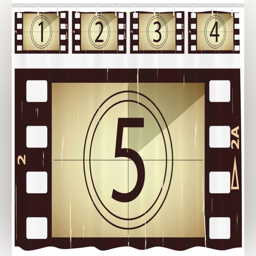 Retired Amazon Movie Theater Marquee Shower Curtain Set 12 Hooks 66x72